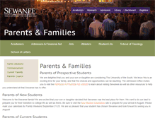 Tablet Screenshot of parents.sewanee.edu